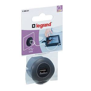 Legrand 050681 Зарядное устройство USB 1.5А черный