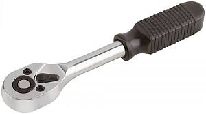 Вороток (трещотка), механизм легированная сталь 40Cr, пластиковая ручка, 1/4", 24 зубца КУРС